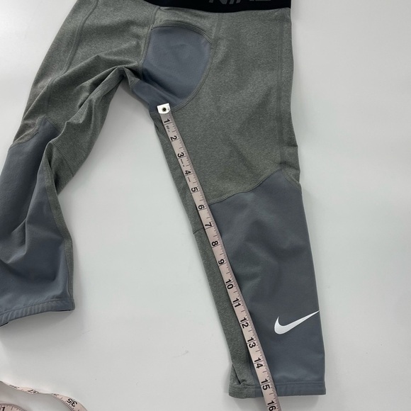 Men’s Nike Pro Dri Fit Grey Youth Training Tights Leggings Athletic Pants M - Picture 4 of 8